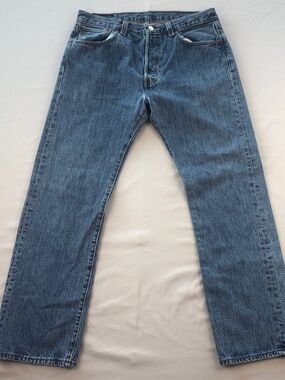 Levi's 501 Blue Denim Regular Fit Straight Leg Mens Jeans 34X30 (True Fit) READ